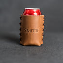 Personalized Leather Can Holder Drink Sleeve