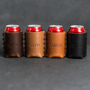 Personalized Leather Can Holder Drink Sleeve
