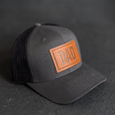 Cheery Mishaps - Leather Patch Trucker Style Hats - 30+ Stamp Design Options