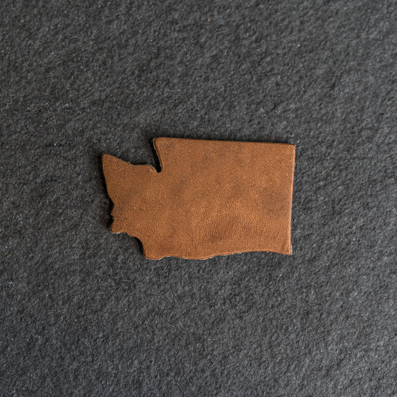 Washington Shape Leather Patches with optional Velcro added