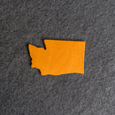 Personalized Washington Shape Leather Patches with Optional Hook and Loop Fastener