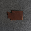 Personalized Washington Shape Leather Patches with Optional Hook and Loop Fastener