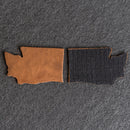 Personalized Washington Shape Leather Patches with Optional Hook and Loop Fastener