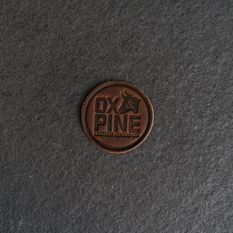 Ox & Pine Circle Leather Patches with optional Velcro added