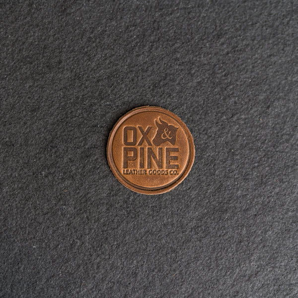 Ox & Pine Circle Leather Patches with optional Velcro added