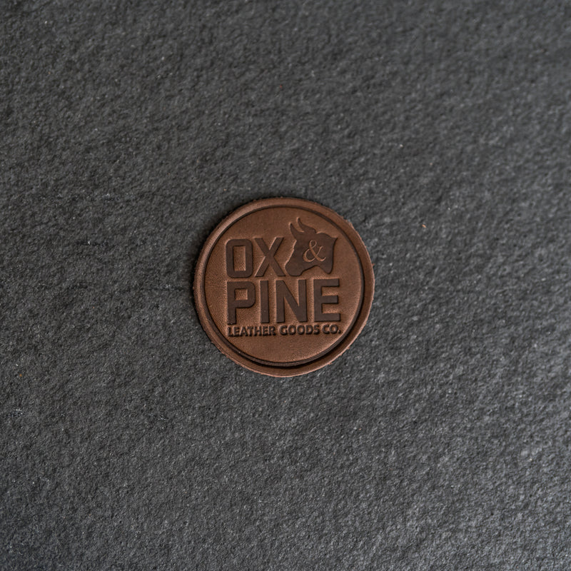 Ox & Pine Circle Leather Patches with optional Velcro added