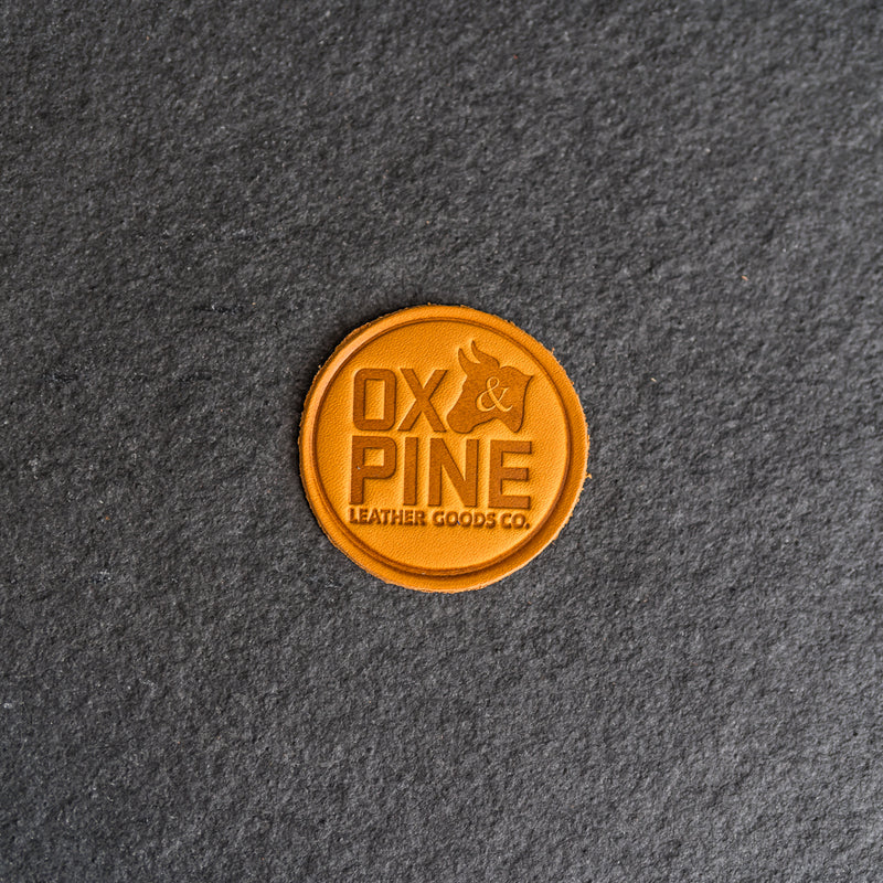 Ox & Pine Circle Leather Patches with optional Velcro added