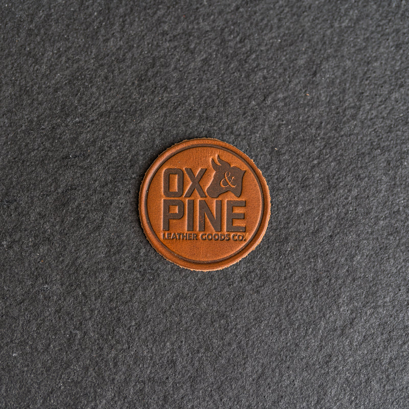 Ox & Pine Circle Leather Patches with optional Velcro added