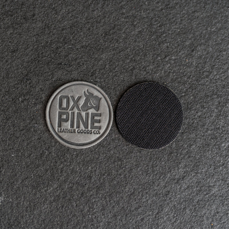 Ox & Pine Circle Leather Patches with optional Velcro added