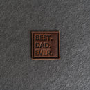 Best Dad Ever Stamp Leather Patches with Optional Hook and Loop Fastener