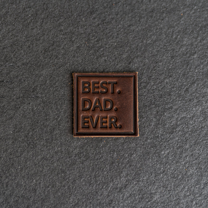 Best Dad Ever Stamp Leather Patches with optional Velcro added