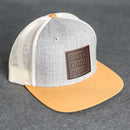 Leather Patch Flat Bill Trucker Hat - Best Dad Ever Stamp
