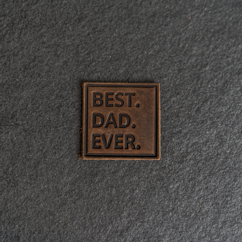 Best Dad Ever Stamp Leather Patches with optional Velcro added