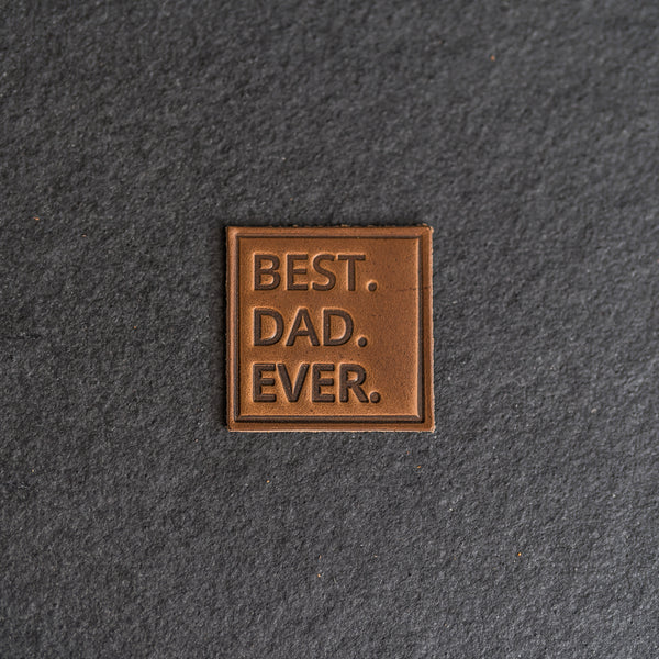 Best Dad Ever Stamp Leather Patches with optional Velcro added