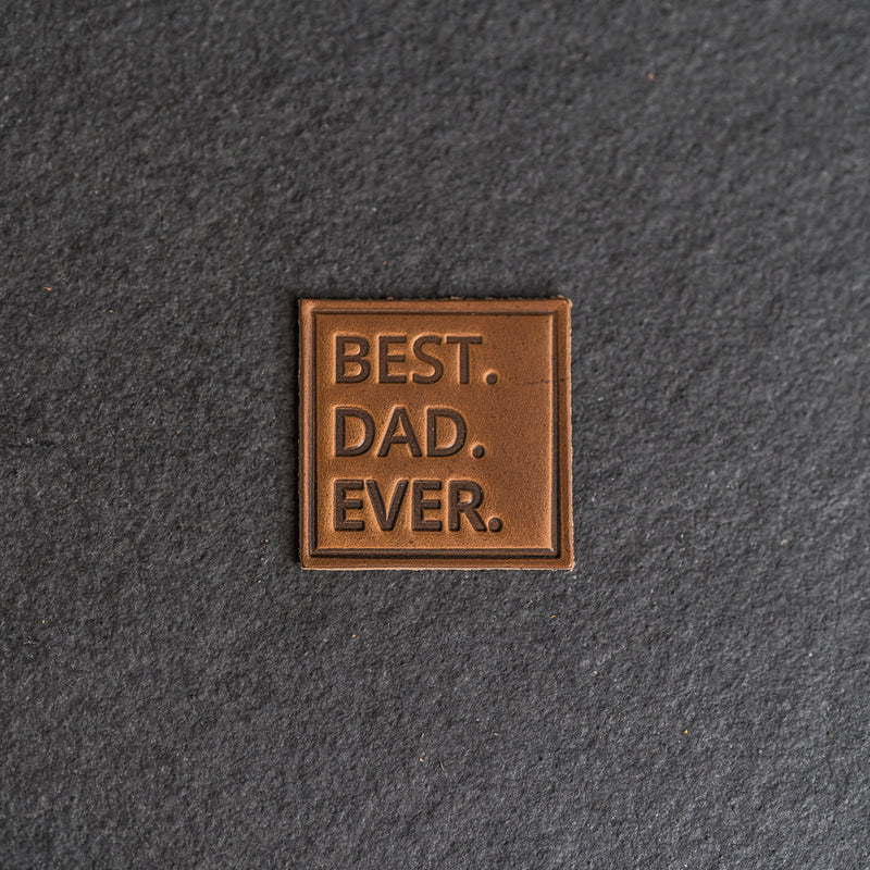 Best Dad Ever Stamp Leather Patches with optional Velcro added