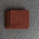 Personalized Leather Coasters -  Individual or Set of 4