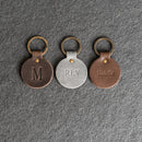 Round Keychain - Double Sided | Personalized Premium Leather Keychain | Custom Key Fob | Leather Gift Handmade in the USA