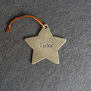 Personalized Star Leather Christmas Ornament Stocking Tag