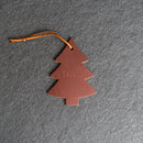 Personalized Leather Christmas Ornament - Pine Tree Shape | Stocking Tags