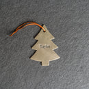 Personalized Leather Christmas Ornament - Pine Tree Shape | Stocking Tags