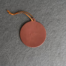 Personalized Circle Shape Leather Christmas Ornament | Stocking Tags
