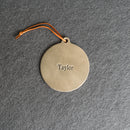 Personalized Circle Shape Leather Christmas Ornament | Stocking Tags