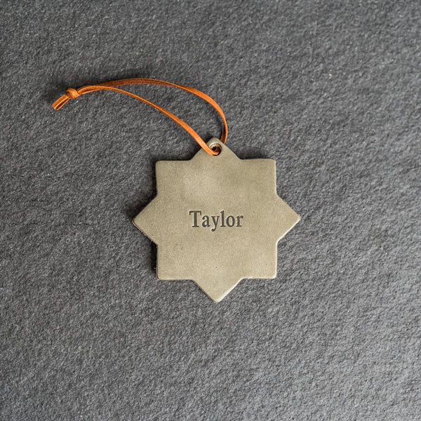 Personalized Snowflake Shape Leather Christmas Ornament | Stocking Tags