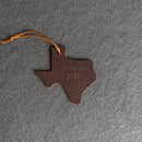 Personalized Leather Christmas Ornament - Texas Shape | Stocking Tags