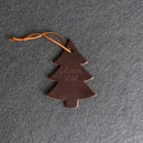 Personalized Leather Christmas Ornament - Pine Tree Shape | Stocking Tags