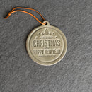 Merry Christmas Circle Shape Leather Christmas Ornament | Stocking Tags