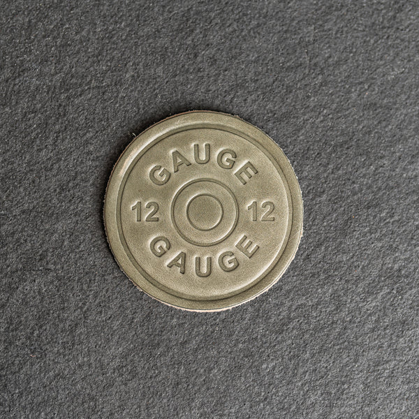 12 Gauge Stamp Design Leather Coasters - 4" Round - Sold individually or as a Set of 4