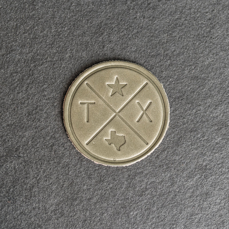 Texas Compass Leather Coasters - 4" Round - Sold individually or as a Set of 4