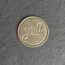 Y'all Leather Coasters - 4" Round - Sold individually or as a Set of 4