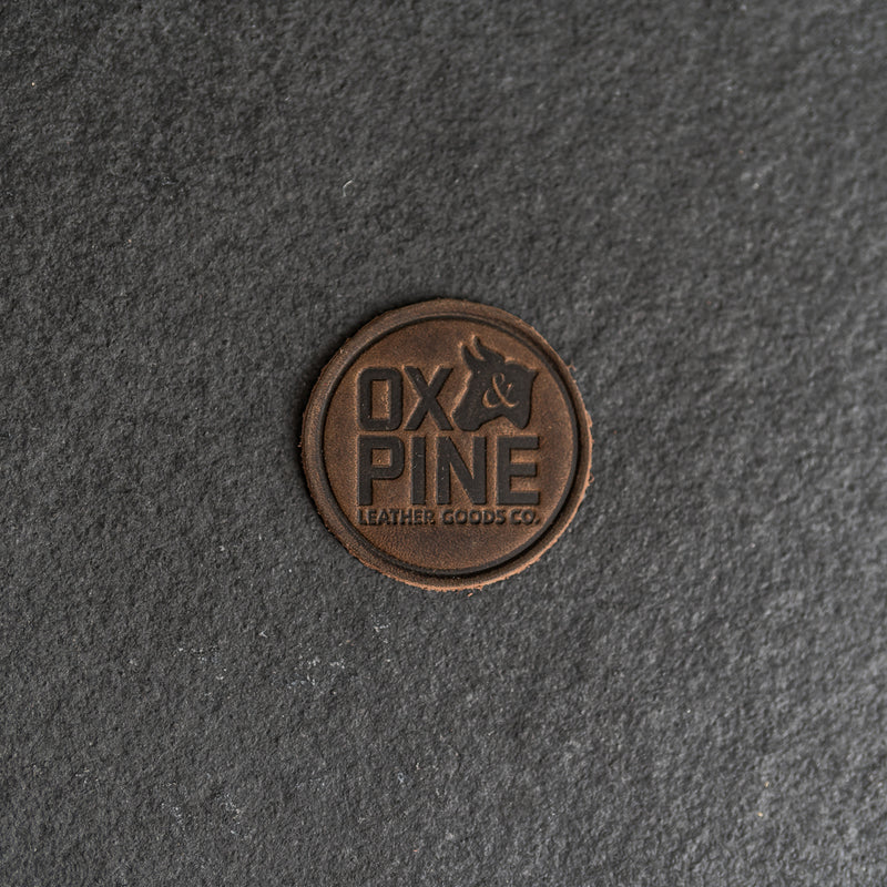 Ox & Pine Circle Leather Patches with optional Velcro added