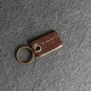 Classic Rectangle Leather Keychain | Personalized Premium Leather Keychain | Custom Key Fob | Leather Gift Handmade in the USA