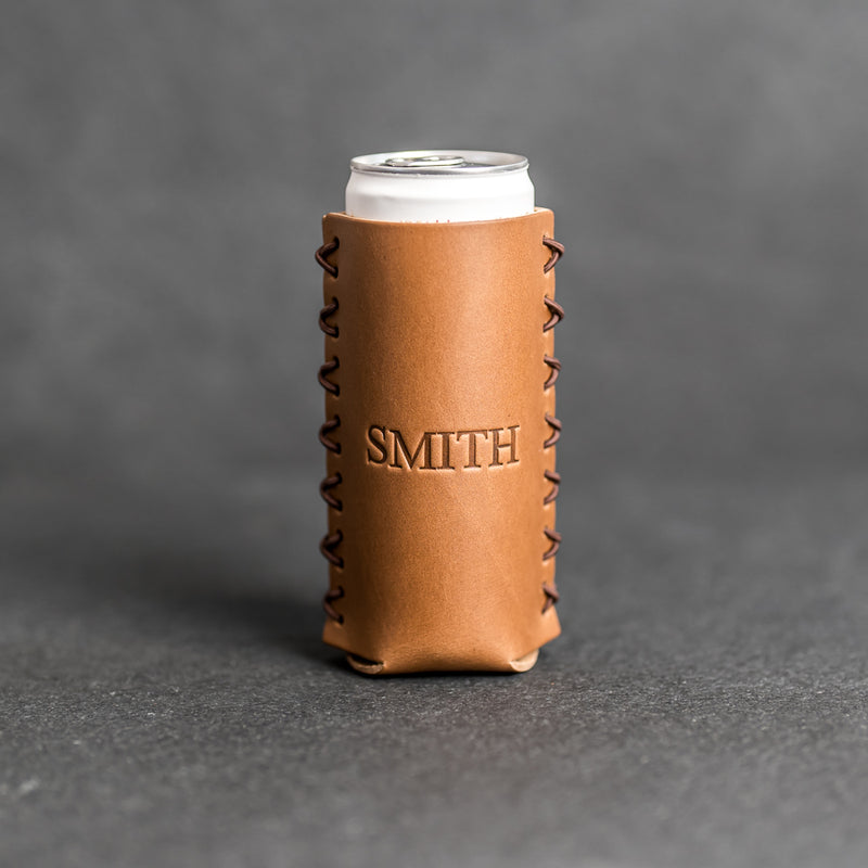 Personalized Leather Slim Can Coozie