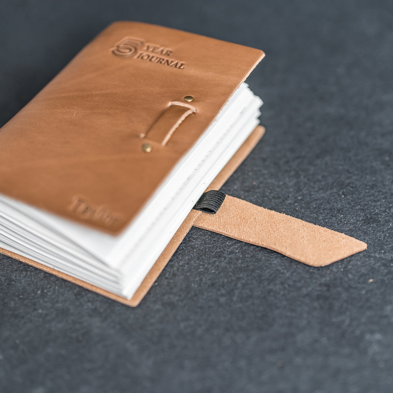 Personalized 5 Year Leather Journal