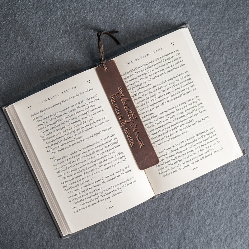 Love Story Quote - Leather Bookmark with Tassel