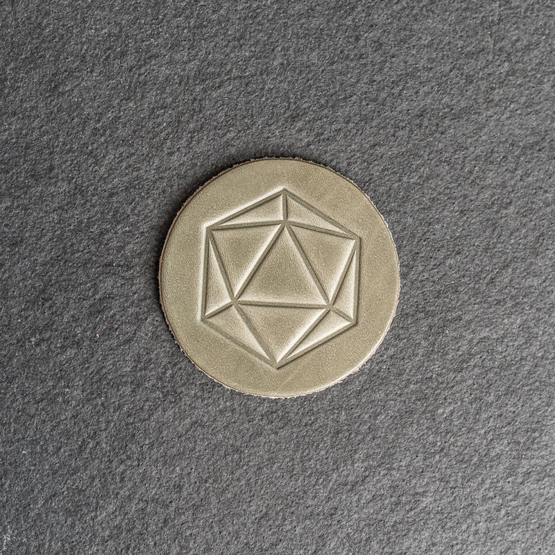 D20 Symbol Leather Coasters - Individual or Set of 4