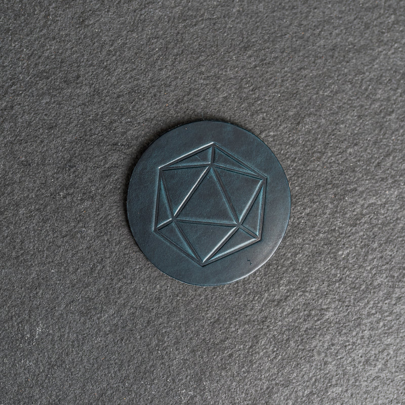 D20 Symbol Leather Coasters - Individual or Set of 4