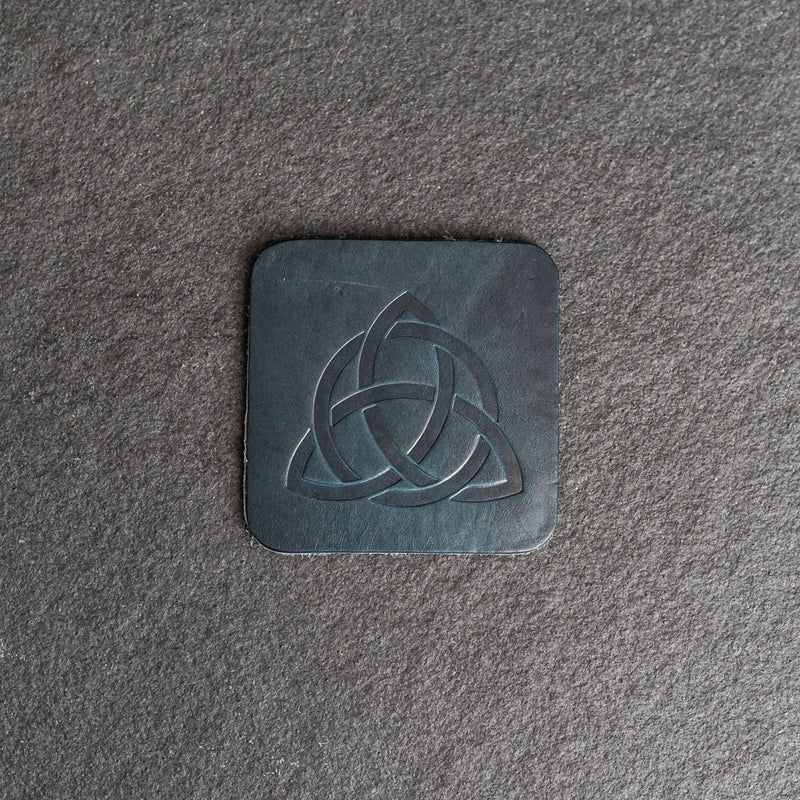 Celtic Knot Symbol Leather Coasters - Individual or Set of 4