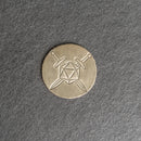 D20 with Swords Symbol Leather Coasters - Individual or Set of 4