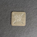 D20 with Swords Symbol Leather Coasters - Individual or Set of 4
