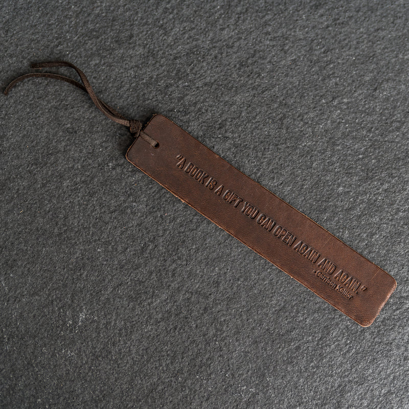 A book is a gift... - Leather Bookmark with Tassel