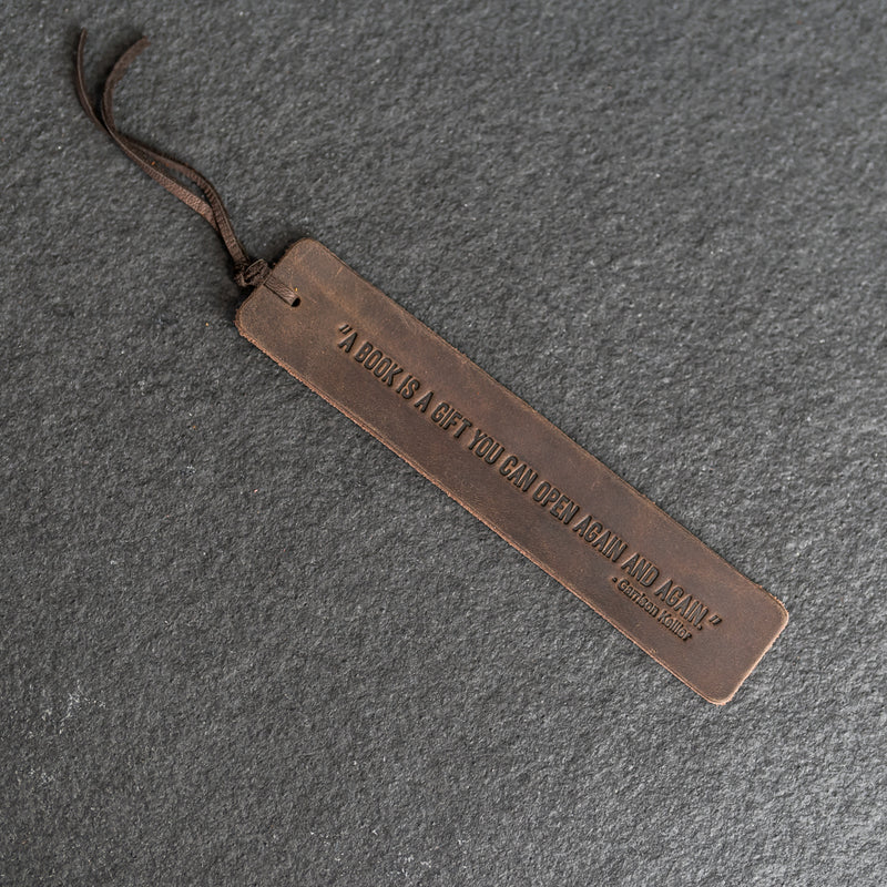 A book is a gift... - Leather Bookmark with Tassel