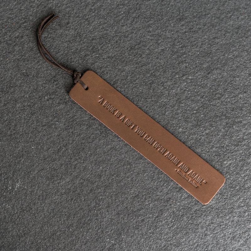 A book is a gift... - Leather Bookmark with Tassel