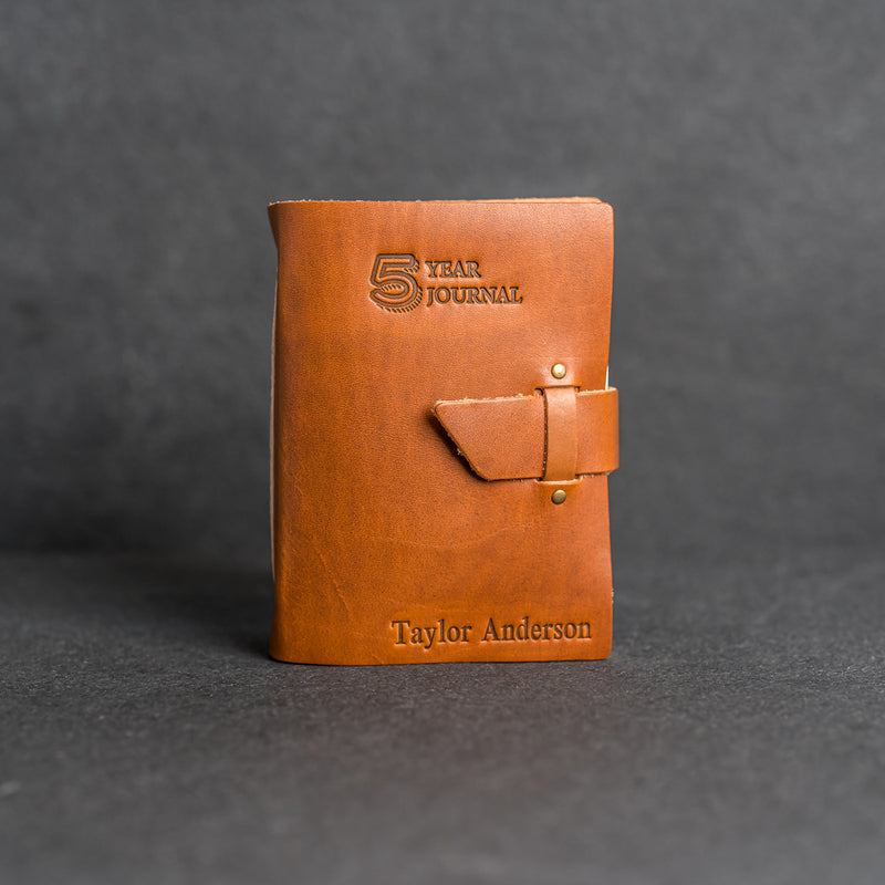 Personalized 5 Year Leather Journal