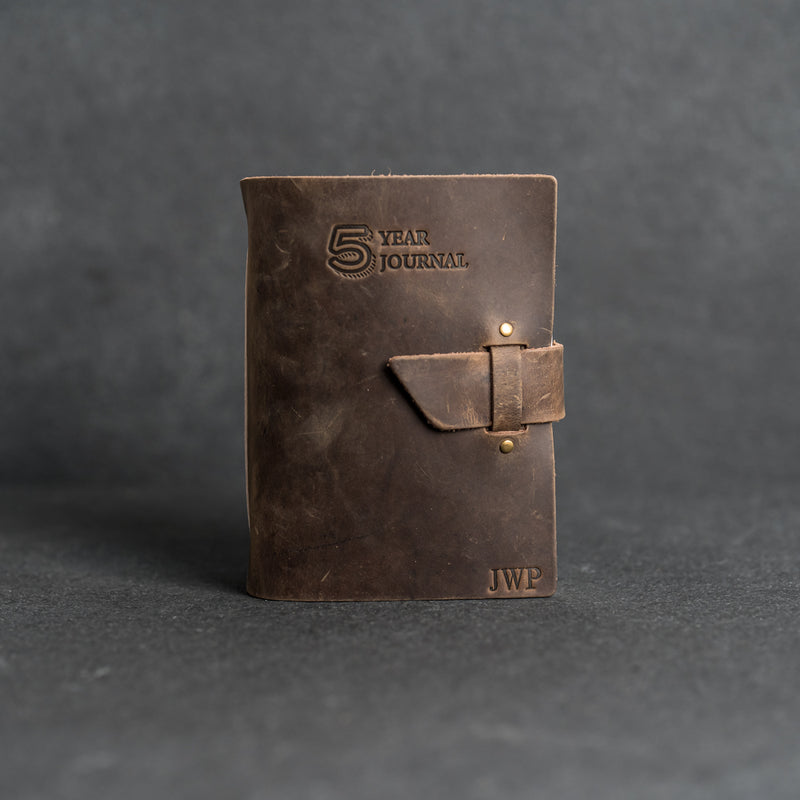 Personalized 5 Year Leather Journal