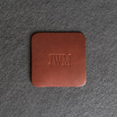 Personalized Leather Coasters -  Individual or Set of 4