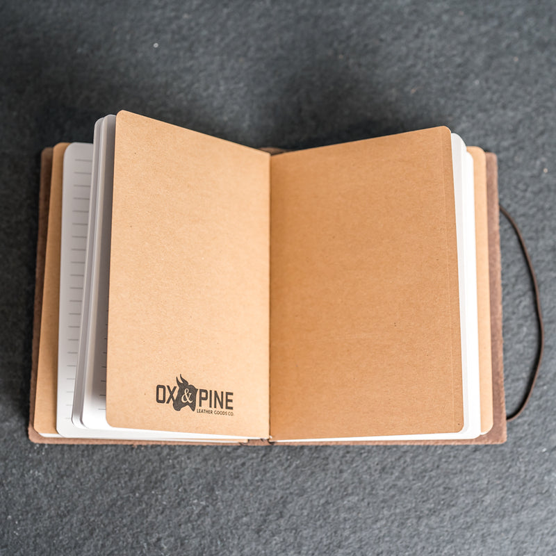 Refillable Personalized Leather Journal with Professional Elastic Closure